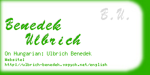 benedek ulbrich business card